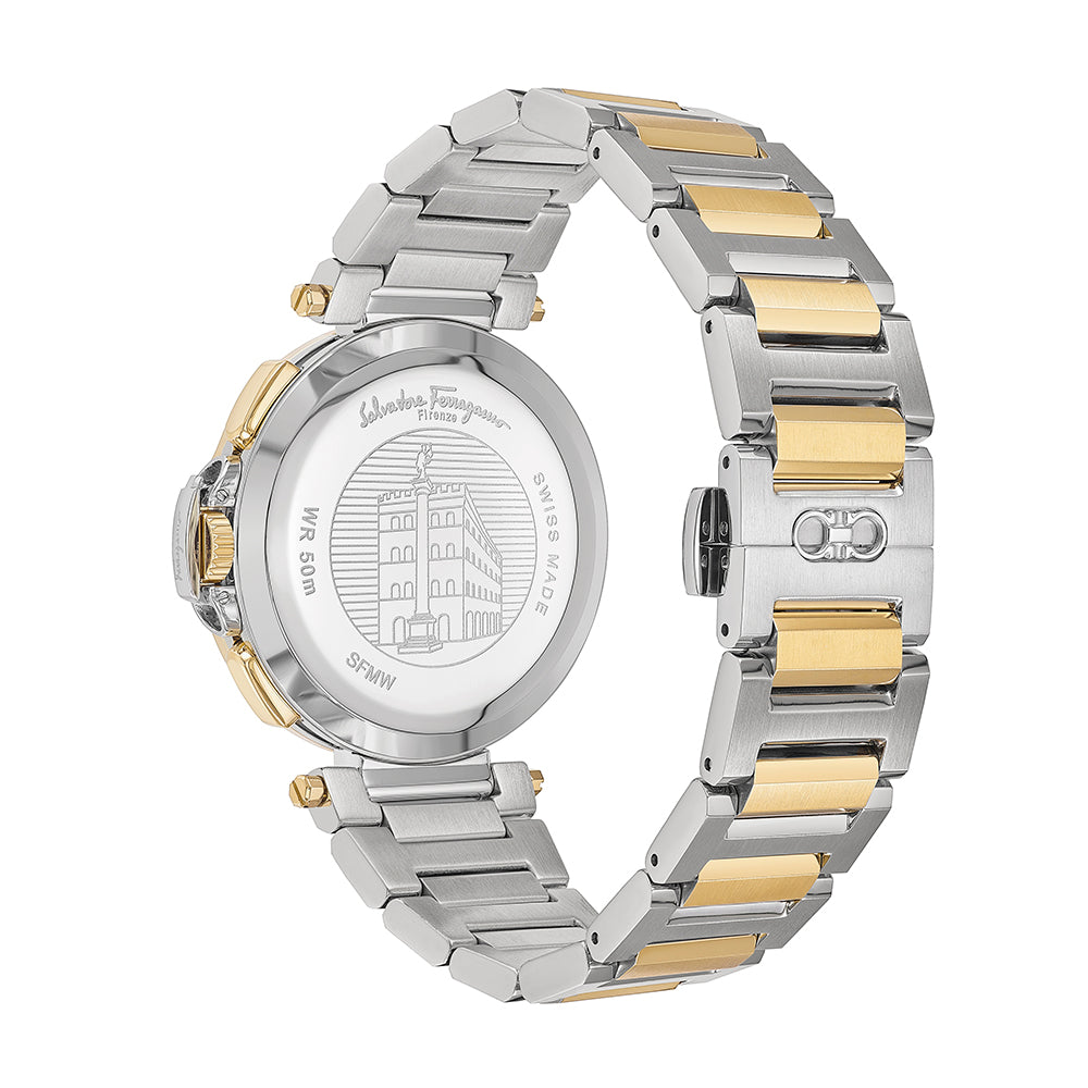 Salvatore Ferragamo Sapphire Silver Dial Two Tone Steel Strap Watch for Men - SFHP00520 Buy Now By Salvatore Ferragamo