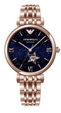 Emporio Armani Meccanico Crystals Black Dial Rose Gold Steel Strap Watch For Women - AR60043 Buy Now By Emporio Armani