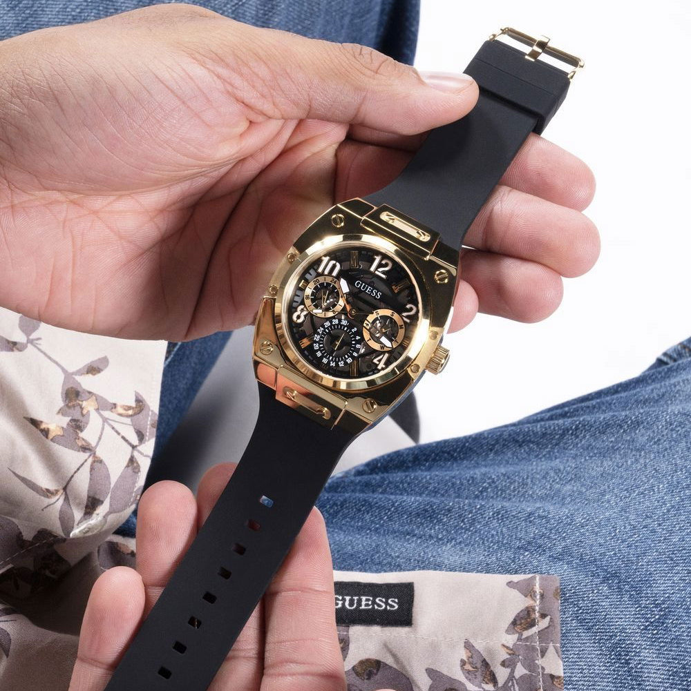 Guess Prodigy Black Dial Black Silicone Strap Watch For Men - GW0569G2 Buy Now By Guess
