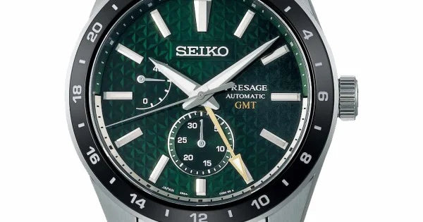Seiko Presage Sharp Edged Series GMT Green Dial Silver Steel Strap Watch For Men - SPB219J1 Buy Now By Seiko