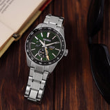 Seiko Presage Sharp Edged Series GMT Green Dial Silver Steel Strap Watch For Men - SPB219J1 Buy Now By Seiko