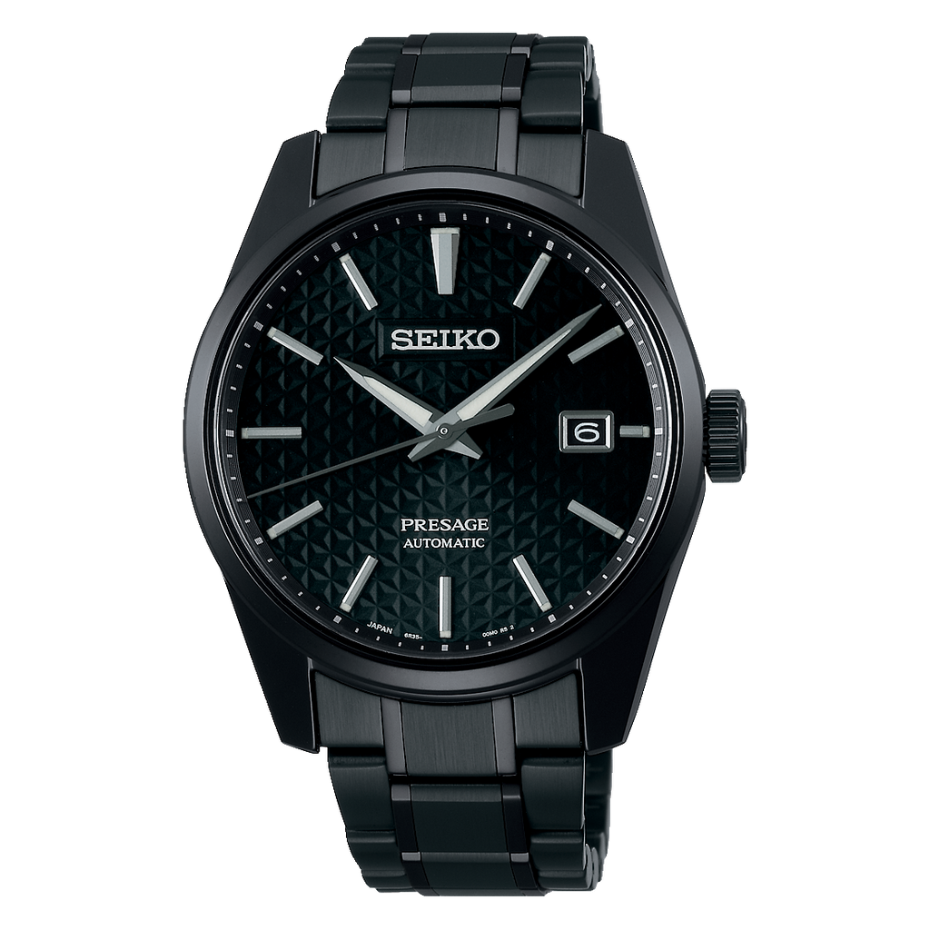 Seiko Presage Sharp Edged Series Black Dial Black Steel Strap Watch For Men - SPB229J1 Buy Now By Seiko