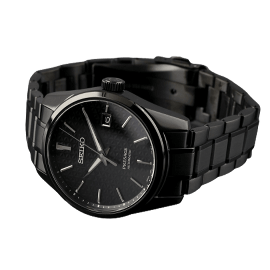 Seiko Presage Sharp Edged Series Black Dial Black Steel Strap Watch For Men - SPB229J1 Buy Now By Seiko