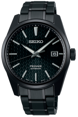 Seiko Presage Sharp Edged Series Black Dial Black Steel Strap Watch For Men - SPB229J1 Buy Now By Seiko