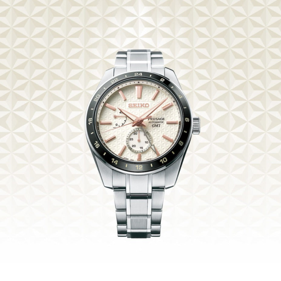 Seiko Presage Sharp Edged Series Automatic GMT Champagne Dial Silver Steel Strap Watch For Men - SPB273J1 Buy Now By Seiko