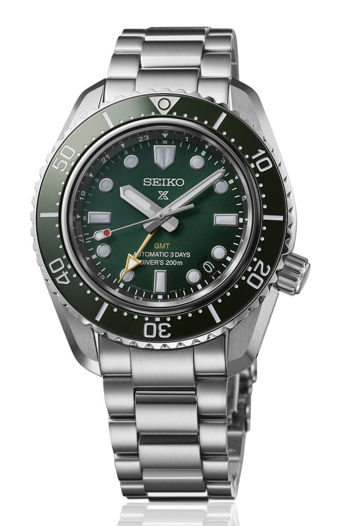 Seiko Prospex GMT Divers Automatic Marine Green Dial Silver Steel Strap Watch For Men - SPB381J1 Buy Now By Seiko