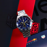 Tag Heuer Formula 1 Red Bull Racing Chronograph Blue Dial Silver Steel Strap Watch for Men - CAZ101AK.BA0842
