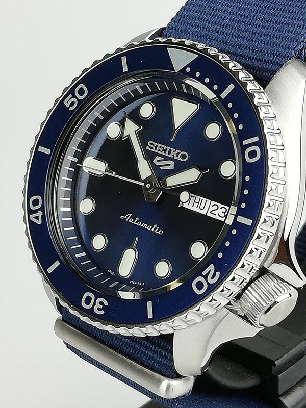 Seiko 5 Sports Automatic SKX Blue Dial Blue NATO Strap Watch For Men - SRPD51K2 Buy Now By Seiko