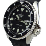 Seiko 5 Sports SKX Automatic Black Dial Black Leather Strap Watch for Men - SRPD55K2 Buy Now By Seiko
