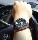 Seiko 5 Sports SKX Automatic Black Dial Black Leather Strap Watch for Men - SRPD55K2 Buy Now By Seiko