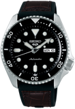 Seiko 5 Sports SKX Automatic Black Dial Black Leather Strap Watch for Men - SRPD55K2 Buy Now By Seiko