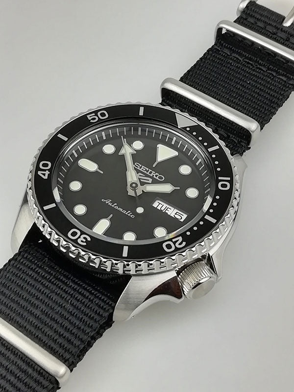 Seiko 5 Sports SKX Automatic Black Dial Black NATO Strap Watch For Men - SRPD55K3 Buy Now By Seiko