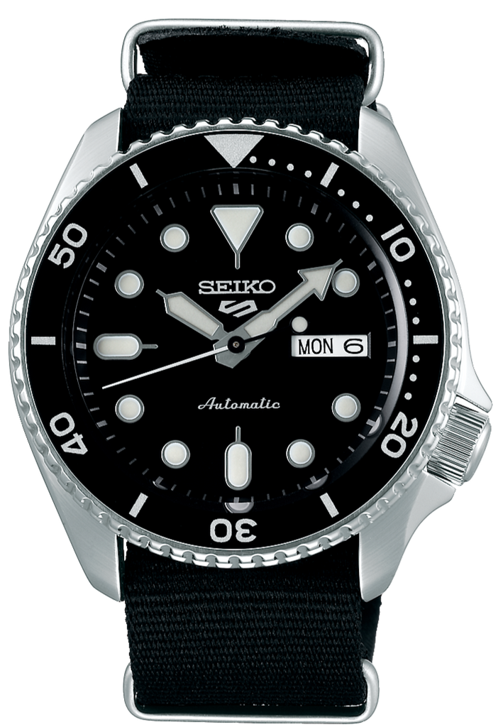 Seiko 5 Sports SKX Automatic Black Dial Black NATO Strap Watch For Men - SRPD55K3 Buy Now By Seiko