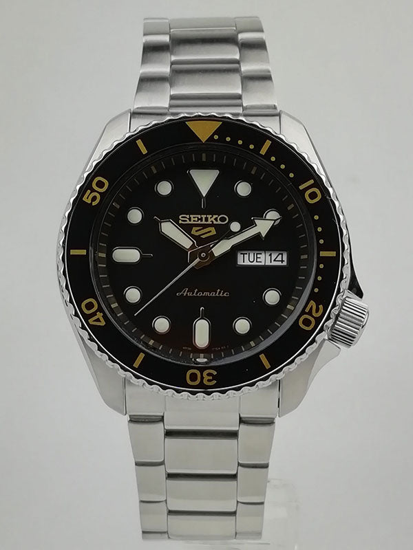 Seiko 5 Sports Automatic Black Dial Silver Steel Strap Watch For Men - SRPD57K1 Buy Now By Seiko
