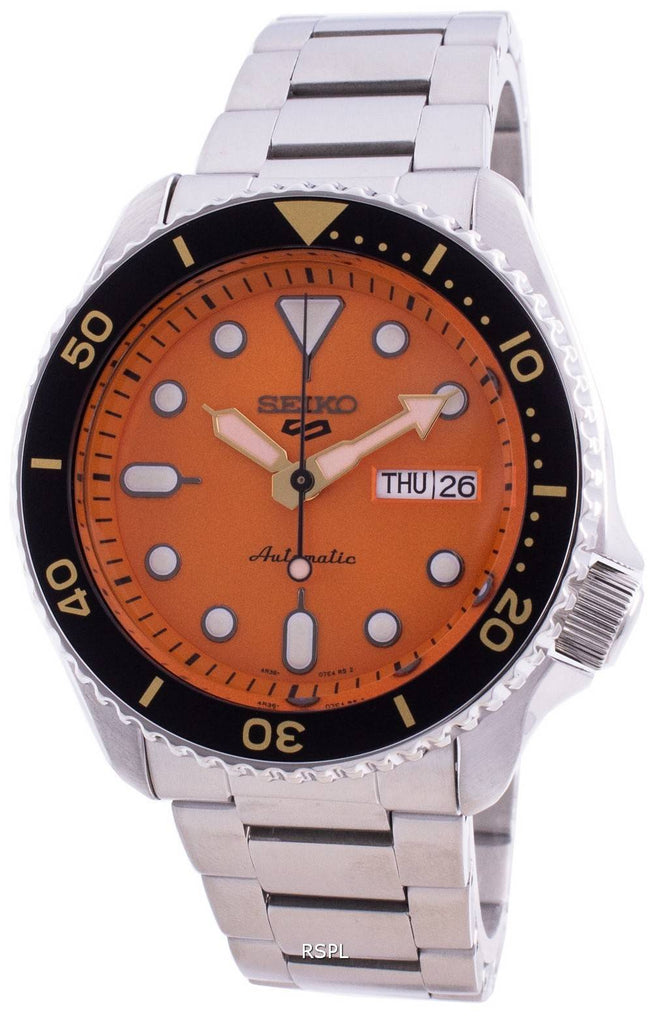 Seiko 5 Sports Automatic Orange Dial Silver Steel Strap Watch For Men - SRPD59K1 Buy Now By Seiko