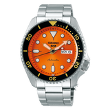 Seiko 5 Sports Automatic Orange Dial Silver Steel Strap Watch For Men - SRPD59K1 Buy Now By Seiko