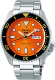 Seiko 5 Sports Automatic Orange Dial Silver Steel Strap Watch For Men - SRPD59K1 Buy Now By Seiko