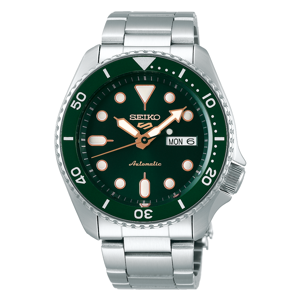 Seiko 5 Sports Automatic Analog Green Dial Silver Steel Strap Watch For Men - SRPD63K1 Buy Now By Seiko