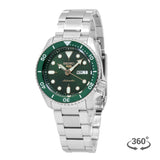Seiko 5 Sports Automatic Analog Green Dial Silver Steel Strap Watch For Men - SRPD63K1 Buy Now By Seiko