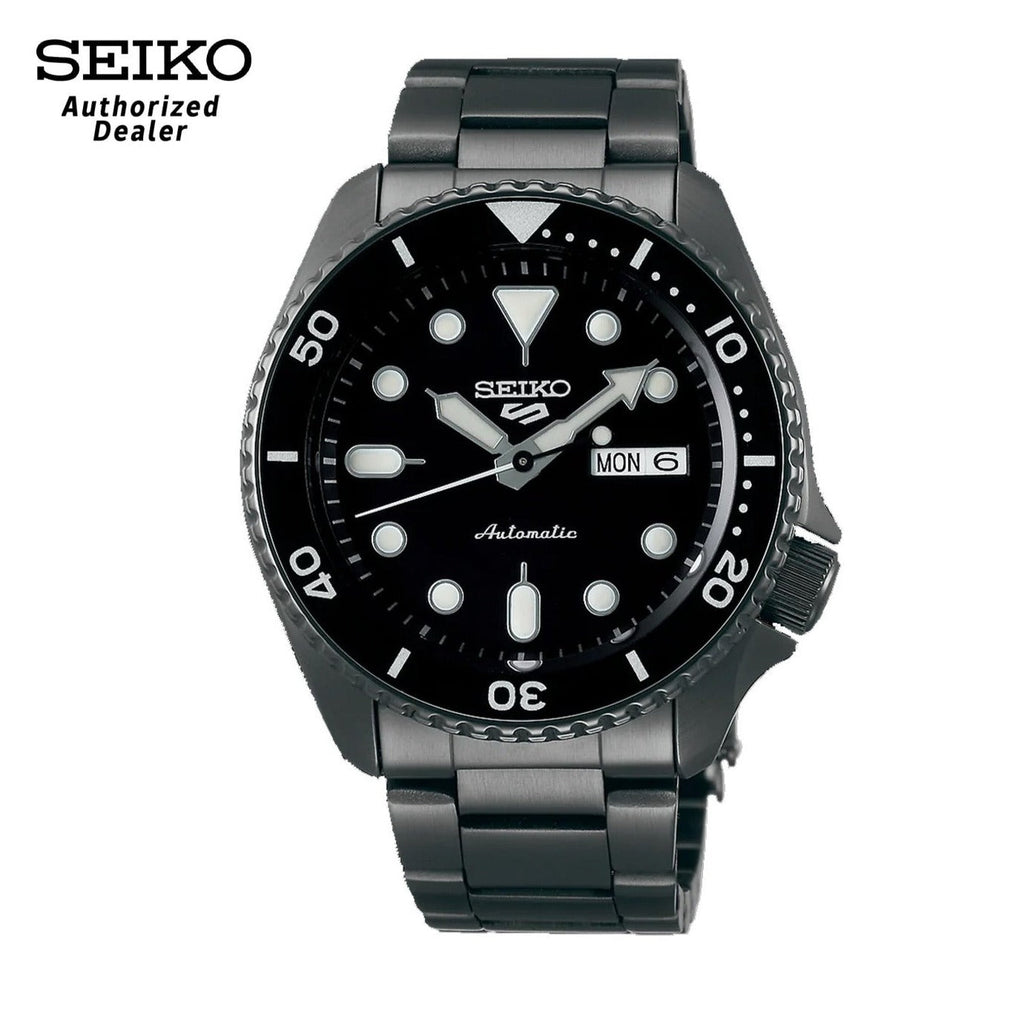 Seiko 5 Sports Automatic Black Dial Black Steel Strap Watch For Men - SRPD65K1 Buy Now By Seiko