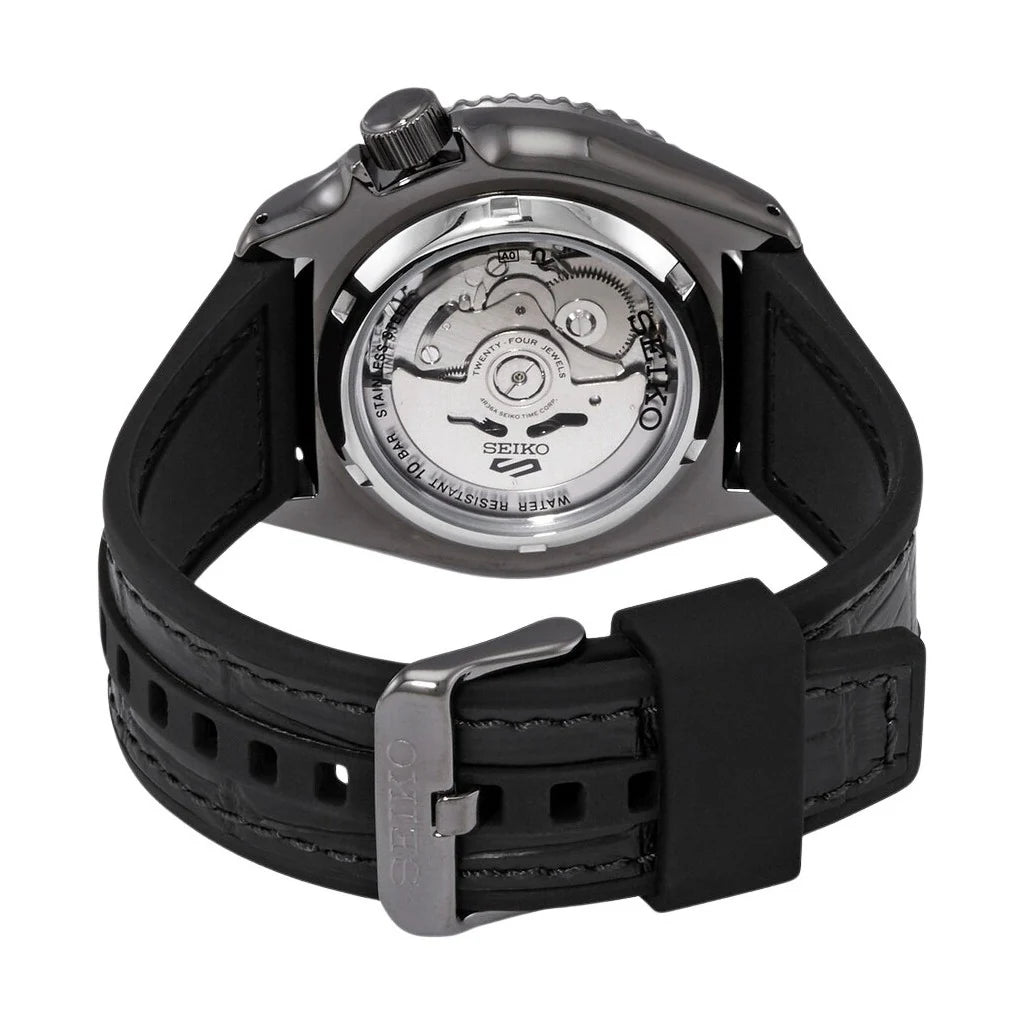 Seiko 5 Sport Automatic Black Dial Black Silicone Strap Watch For Men - SRPD65K3 Buy Now By Seiko
