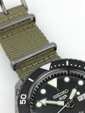 Seiko 5 Sport Automatic Black Dial Green Nylon Strap Watch For Men - SRPD65K4 Buy Now By Seiko