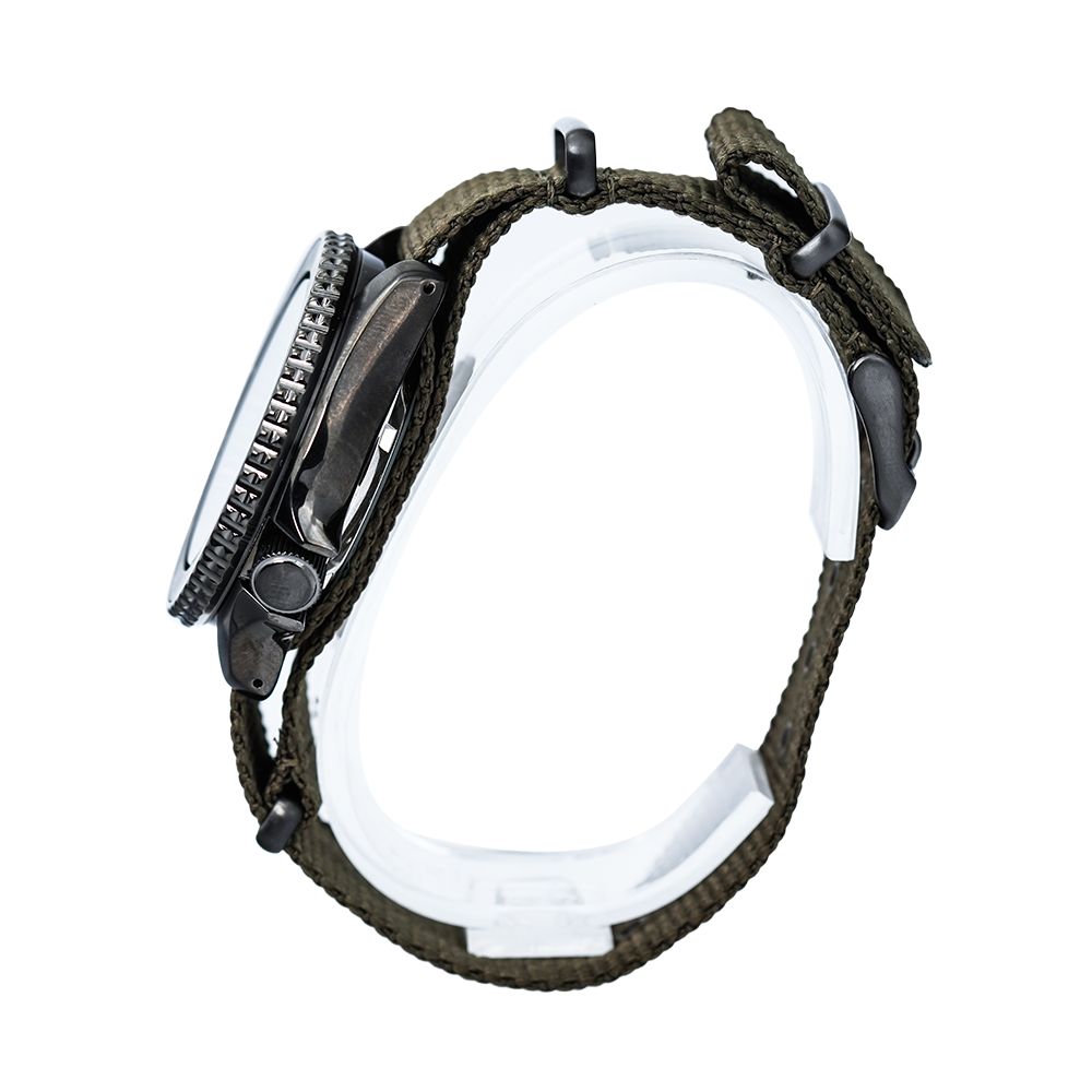 Seiko 5 Sport Automatic Black Dial Green Nylon Strap Watch For Men - SRPD65K4 Buy Now By Seiko