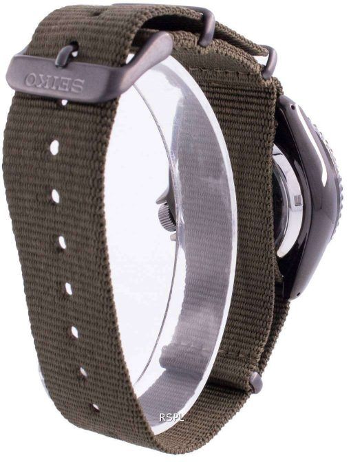 Seiko 5 Sport Automatic Black Dial Green Nylon Strap Watch For Men - SRPD65K4 Buy Now By Seiko