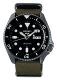 Seiko 5 Sport Automatic Black Dial Green Nylon Strap Watch For Men - SRPD65K4 Buy Now By Seiko