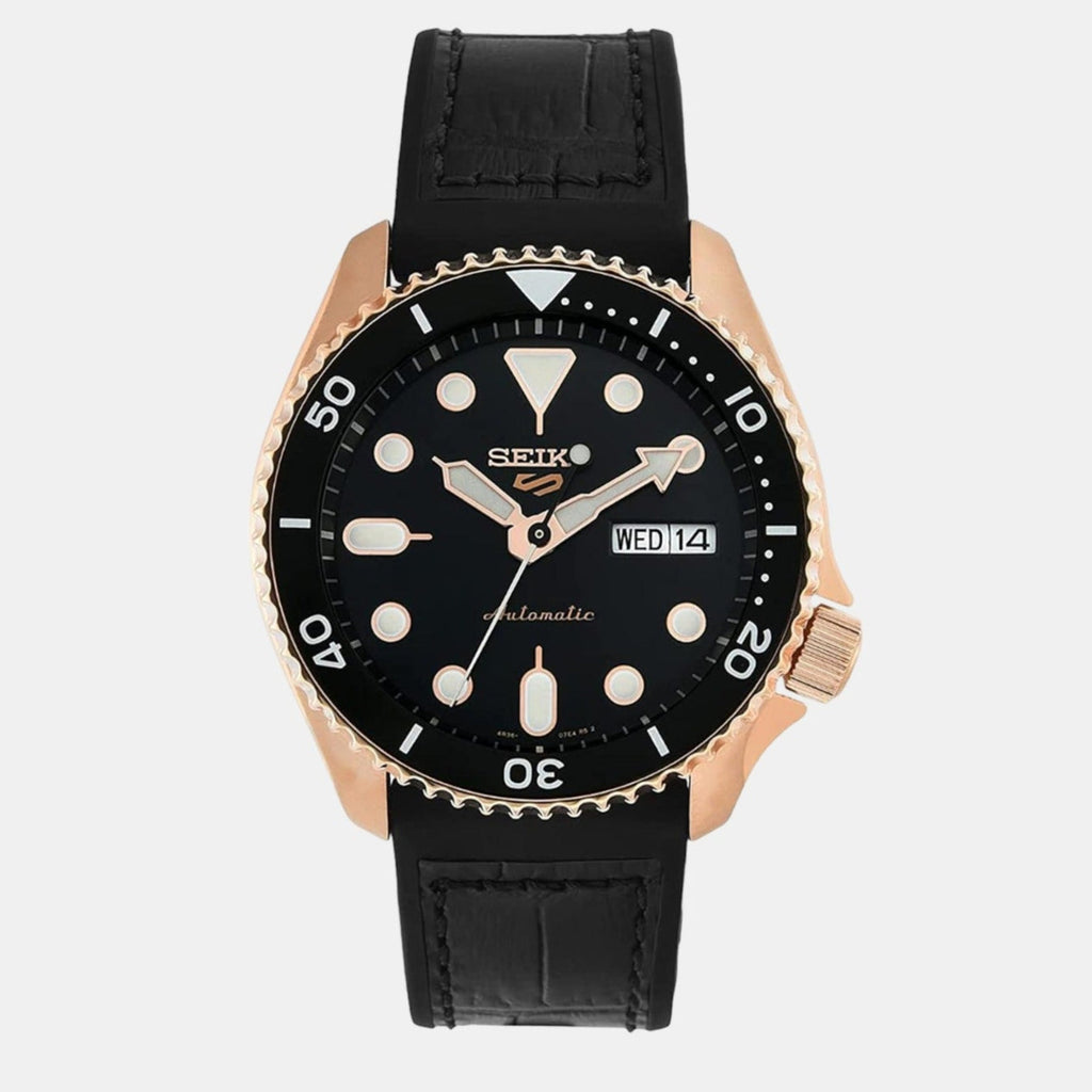 Seiko 5 Sport SKX Automatic Black Dial Black Silicone Strap Watch For Men - SRPD76K1 Buy Now By Seiko