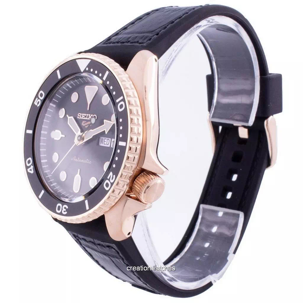 Seiko 5 Sport SKX Automatic Black Dial Black Silicone Strap Watch For Men - SRPD76K1 Buy Now By Seiko