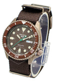 Seiko 5 Sport Automatic Brown Dial Brown Nylon Strap Watch For Men - SRPD85K1 Buy Now By Seiko