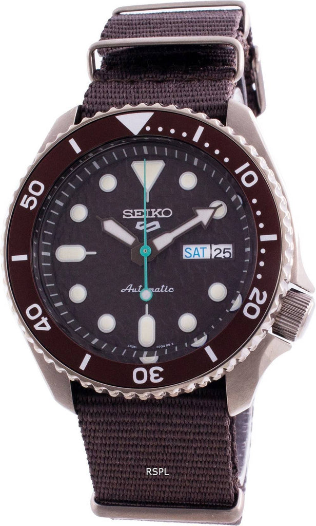 Seiko 5 Sport Automatic Brown Dial Brown Nylon Strap Watch For Men - SRPD85K1 Buy Now By Seiko