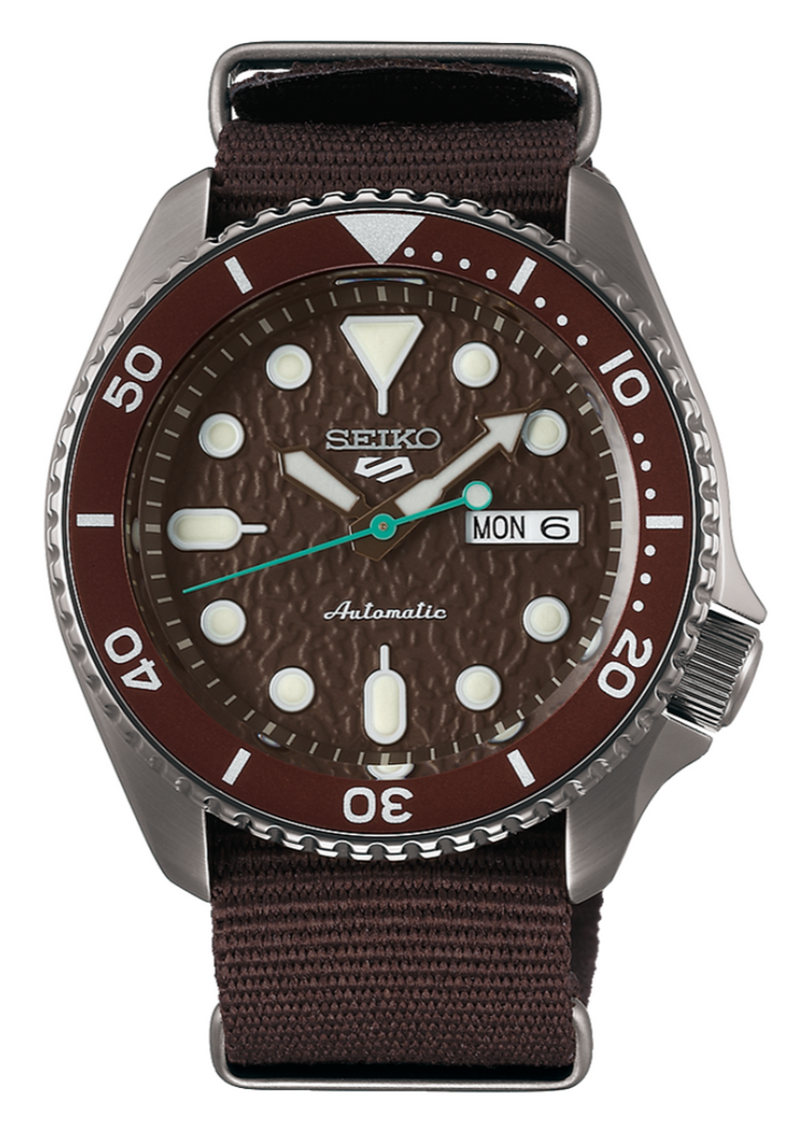 Seiko 5 Sport Automatic Brown Dial Brown Nylon Strap Watch For Men - SRPD85K1 Buy Now By Seiko