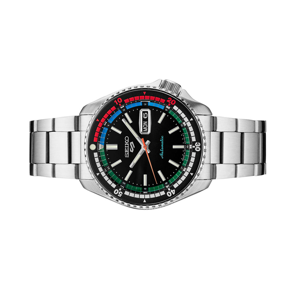 Seiko 5 Sports SKX Series Regatta Timer Retro Blue Dial Silver Steel Strap Watch For Men - SRPK13K1 Buy Now By Seiko