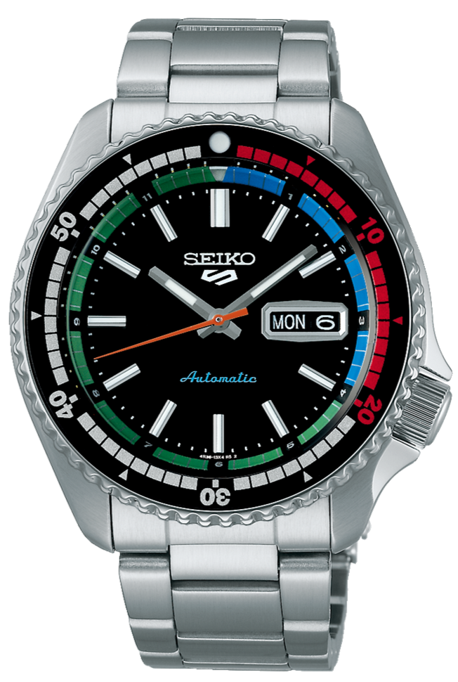 Seiko 5 Sports SKX Series Regatta Timer Retro Blue Dial Silver Steel Strap Watch For Men - SRPK13K1 Buy Now By Seiko