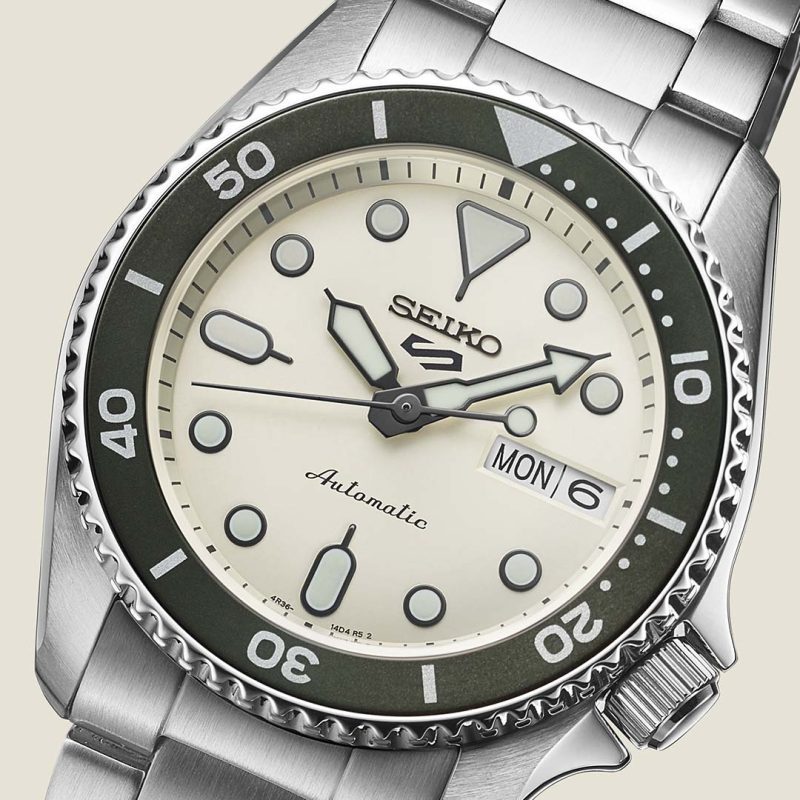 Seiko 5 Sports SKX Automatic Cream Dial Silver Steel Strap Watch For Men - SRPK31K1 Buy Now By Seiko