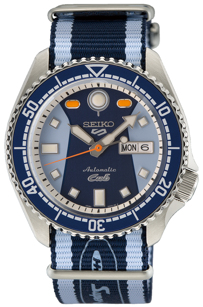 Seiko 5 Sports Honda Super Cub Limited Edition Blue Dial Two Tone NATO Strap Watch For Men - SRPK37K1 Buy Now By Seiko
