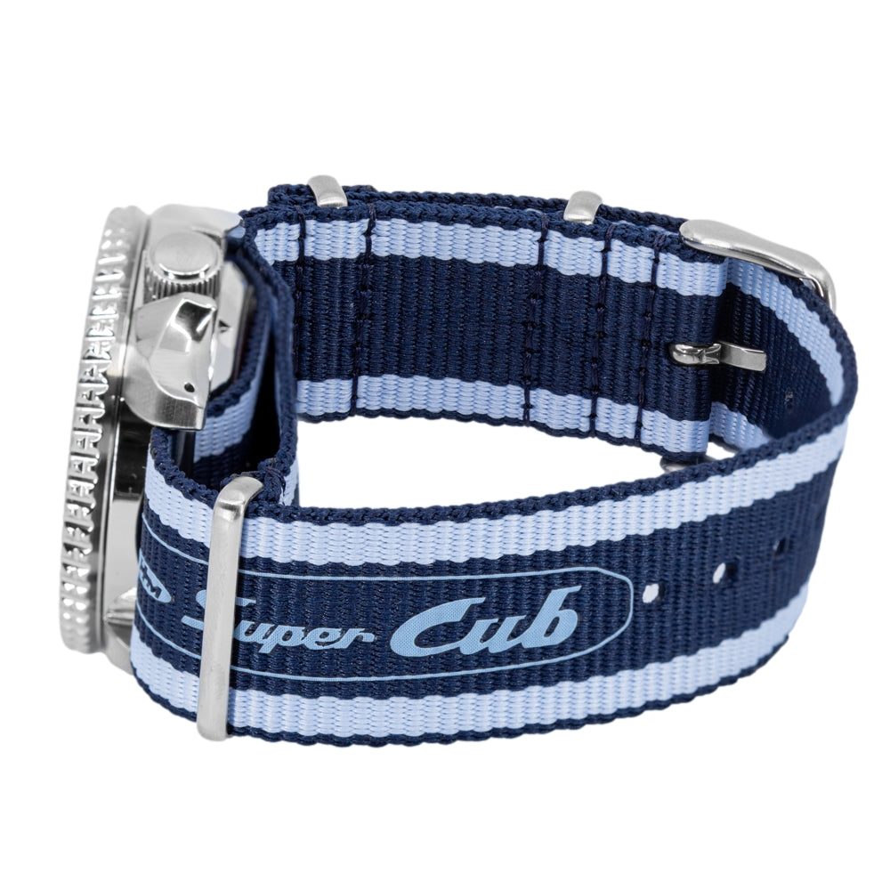 Seiko 5 Sports Honda Super Cub Limited Edition Blue Dial Two Tone NATO Strap Watch For Men - SRPK37K1 Buy Now By Seiko