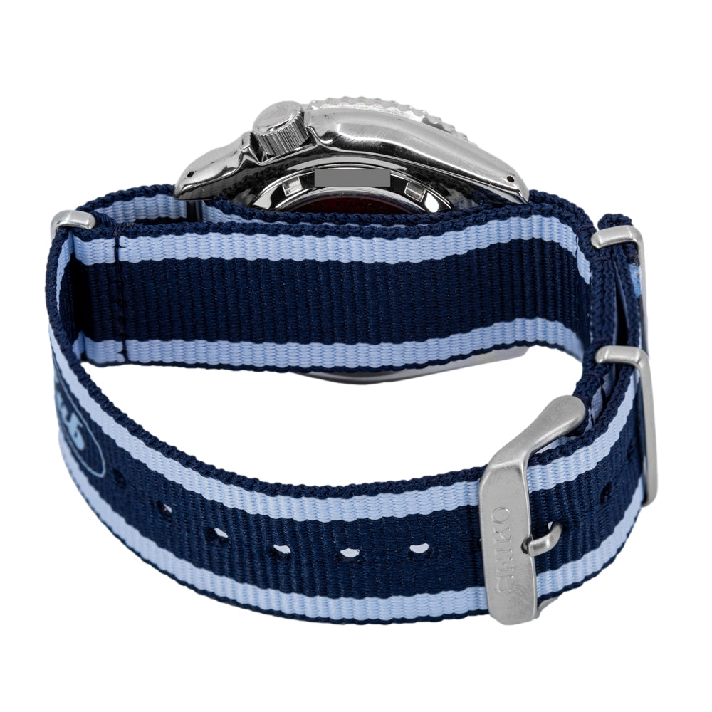 Seiko 5 Sports Honda Super Cub Limited Edition Blue Dial Two Tone NATO Strap Watch For Men - SRPK37K1 Buy Now By Seiko