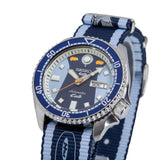 Seiko 5 Sports Honda Super Cub Limited Edition Blue Dial Two Tone NATO Strap Watch For Men - SRPK37K1 Buy Now By Seiko