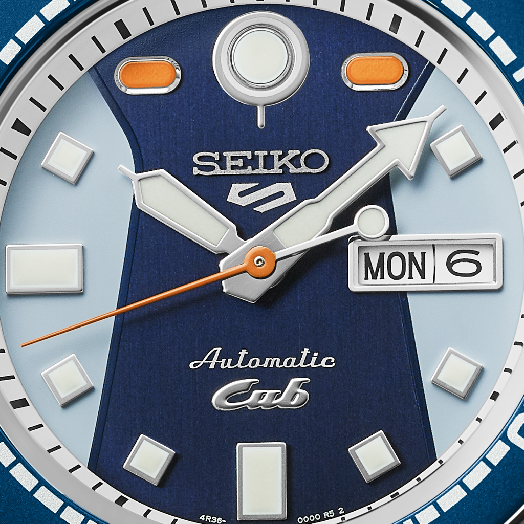 Seiko 5 Sports Honda Super Cub Limited Edition Blue Dial Two Tone NATO Strap Watch For Men - SRPK37K1 Buy Now By Seiko