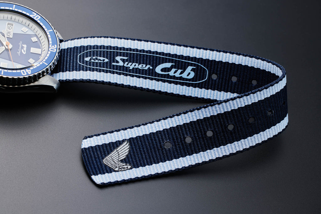 Seiko 5 Sports Honda Super Cub Limited Edition Blue Dial Two Tone NATO Strap Watch For Men - SRPK37K1 Buy Now By Seiko