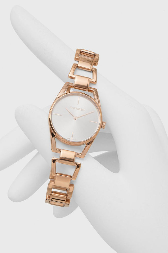 Calvin Klein Dainty Diamonds Silver Dial Rose Gold Steel Strap Watch for Women - K7L2364T Buy Now By Calvin Klein