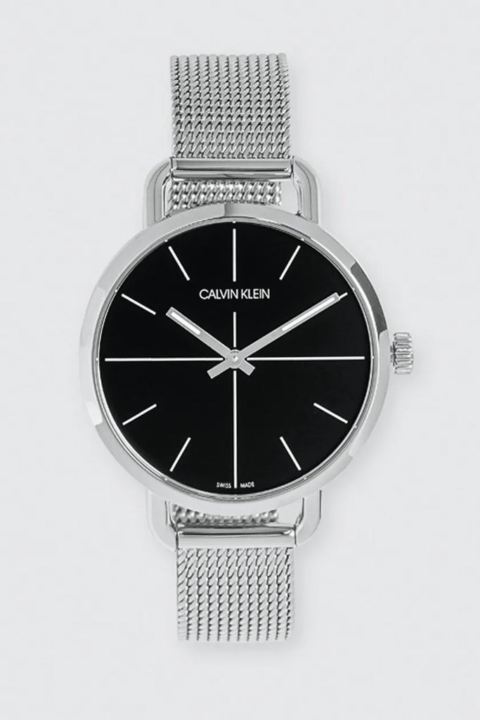 Calvin Klein Even Black Dial Silver Mesh Bracelet Watch for Women - K7B23121 Buy Now By Calvin Klein