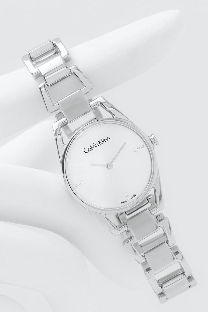 Calvin Klein Dainty Diamonds Silver Dial Sliver Steel Strap Watch for Women - K7L2314T Buy Now By Calvin Klein