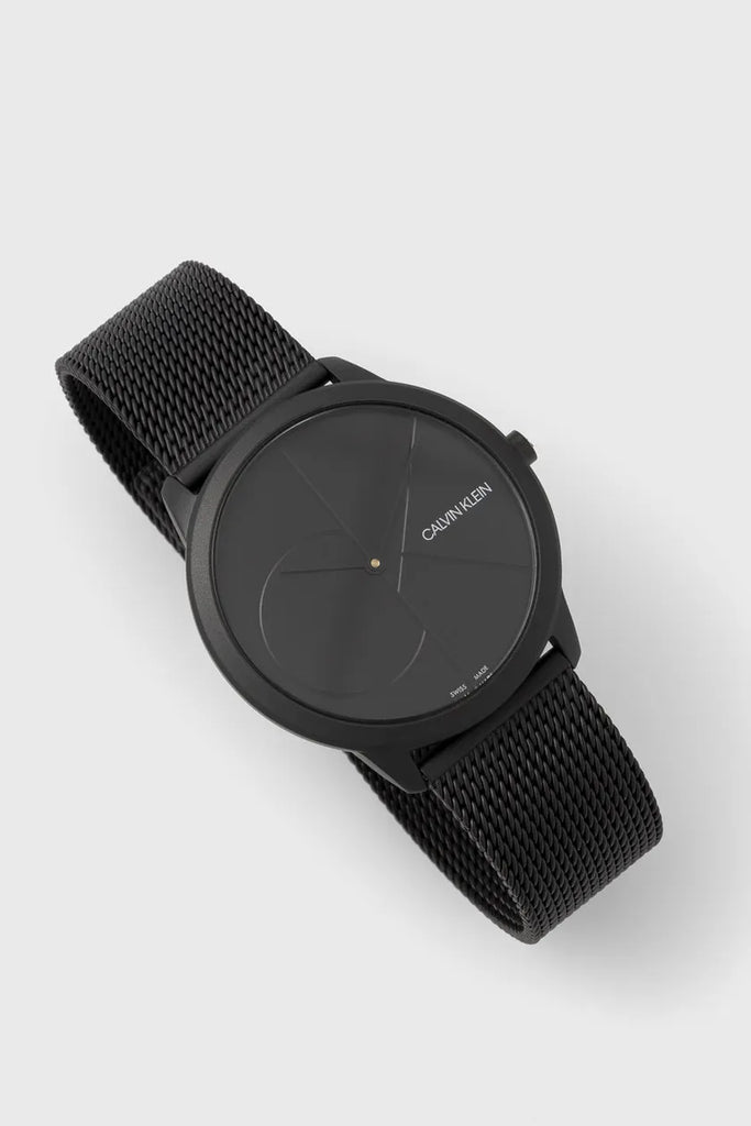 Calvin Klein Minimal Black Dial Black Mesh Bracelet Watch for Men - K3M514B1 Buy Now By Calvin Klein