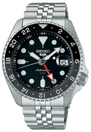 Seiko 5 Sports Automatic GMT Black Dial Silver Steel Strap Watch For Men - SSK001K1 Buy Now By Seiko