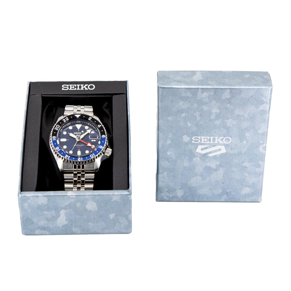 Seiko 5 Sports GMT SKX Automatic Blueberry Dial Silver Steel Strap Watch For Men - SSK003K1 Buy Now By Seiko