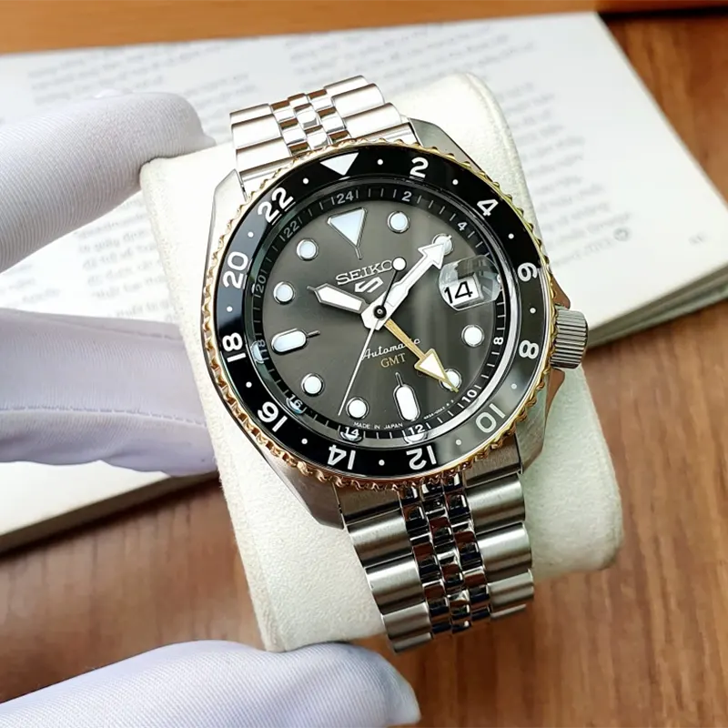 Seiko 5 Sports GMT US Special Edition Automatic Grey Dial Silver Steel Strap Watch For Men - SSK021K1 Buy Now By Seiko